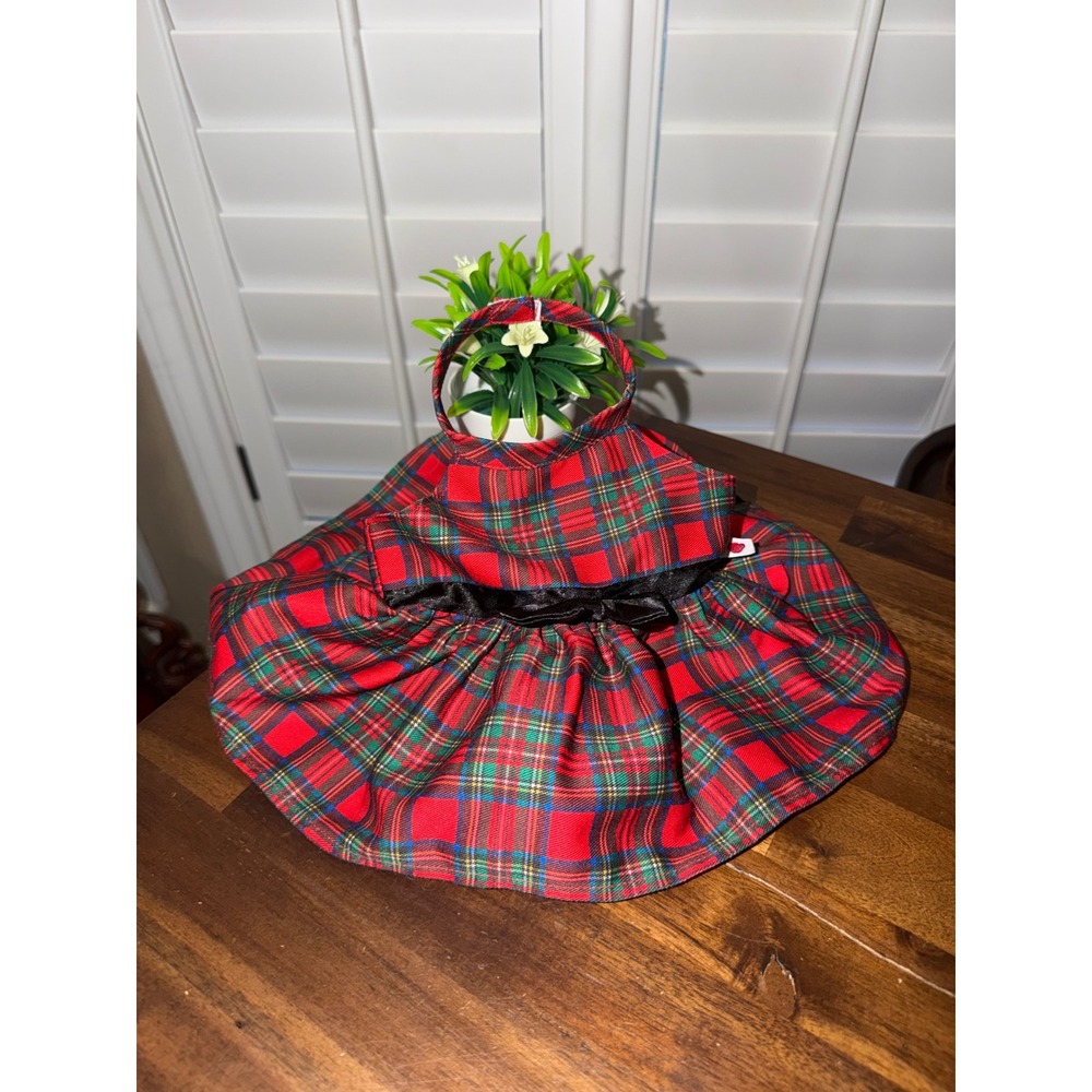 Build-A-Bear Workshop Red Plaid Holiday Dress Christmas Tartan Plush Outfit